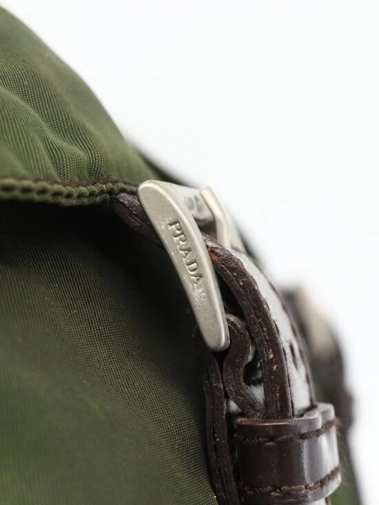 PRADA Backpack Nylon Green Silver Auth bs34371 main image 7